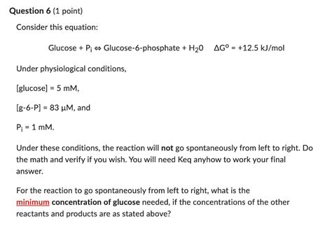 Solved Consider this equation: Glucose +Pi⇔ | Chegg.com