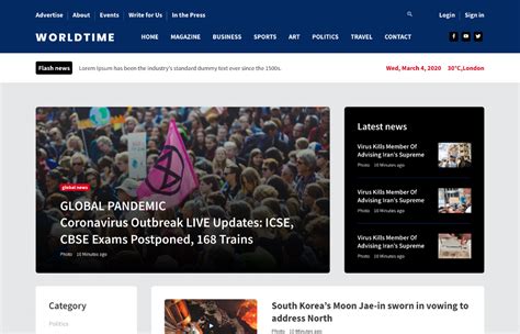 WorldTime - Bootstrap 5 News Website Template