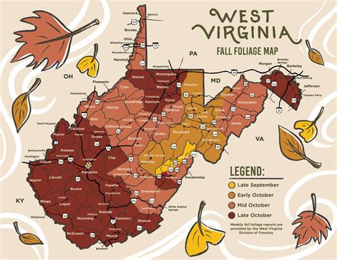 WV Fall Foliage map : r/WestVirginia