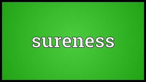 Sureness Meaning - YouTube