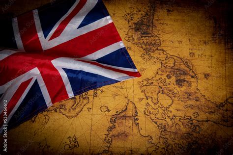 Map of United Kingdom on world vintage map showing British Empire Stock Photo | Adobe Stock