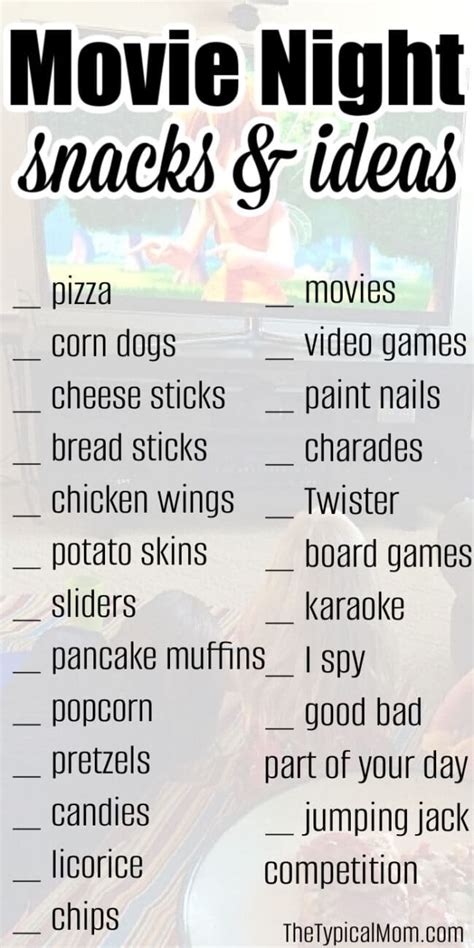 Family Movie Night Ideas at Home with Kids - Free Printable Checklist