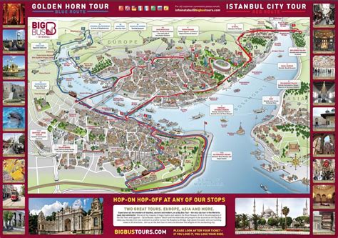 Hop on hop off istanbul map - Istanbul hop on hop off bus map (Turkey)