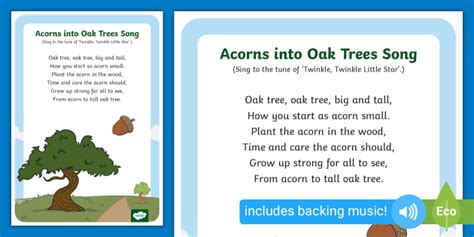 Oak Tree Poems for Children - Acorns into Oak Trees Song