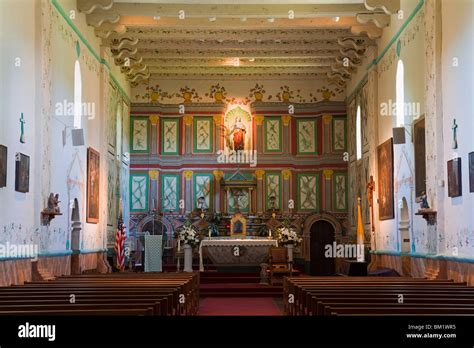 Church interior, Old Mission Santa Ines, Solvang, Santa Barbara County ...