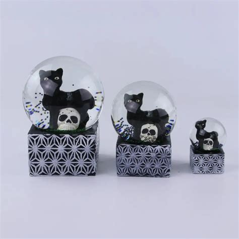 Glass Snow Ball With Black Cat For Home Decoration - Buy Custom Made Snow Globes,Customized ...