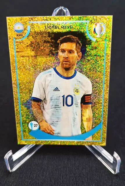 LIONEL MESSI - Copa America Argentina 2021 - Panini - Golden Holographic Sticker £71.03 ...