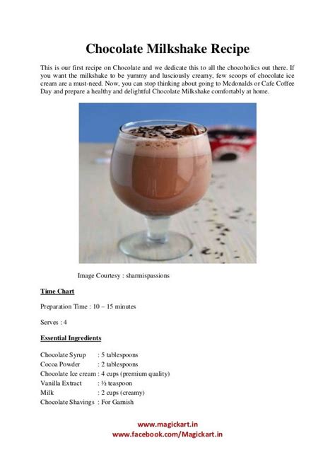 Chocolate milkshake recipe