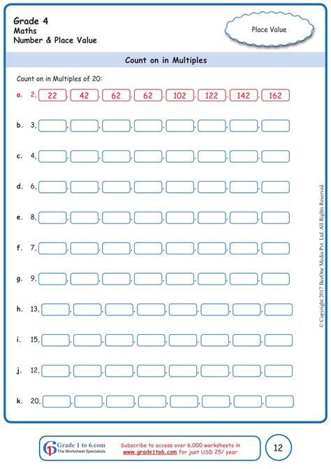 Multiples Worksheets