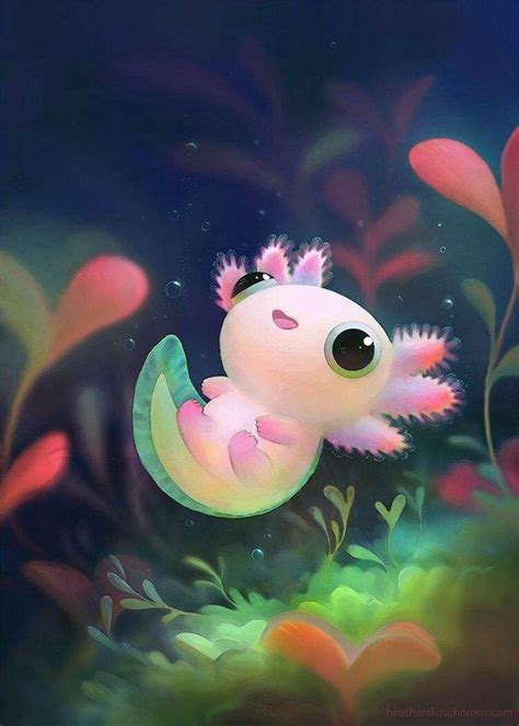 Pin by V Ferreira on Illustration | Cute art, Axolotl cute, Animal drawings