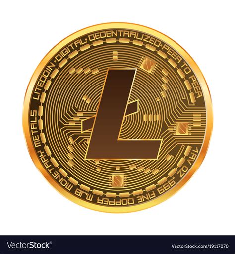 Crypto currency litecoin golden symbol Royalty Free Vector