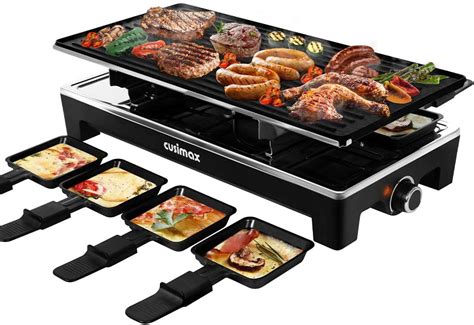 CUSIMAX Raclette Grill Electric Grill Table, Portable 2 in 1 Korean BBQ ...