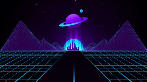 2560x1440 Resolution Synthwave Planet Retro Wave 1440P Resolution ...