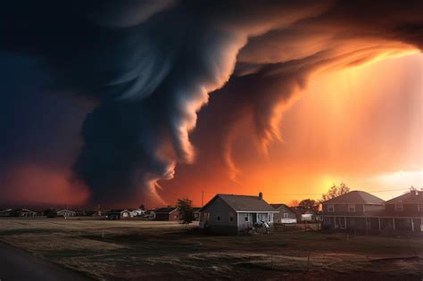 Premium Photo | Tornadoes at sunset or sunrise for added visual impact