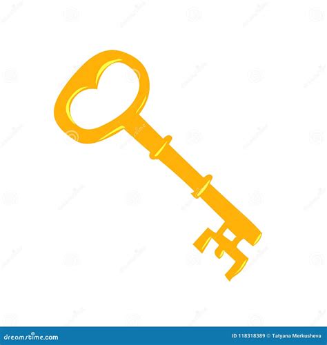 Golden Key. Symbol of Openness or Knowledge . Key Icon. Colored Flat Vector Illustration ...