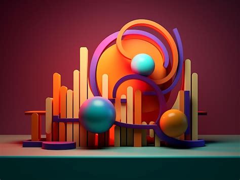 Premium AI Image | Geometric 3D threedimensional art background map ...