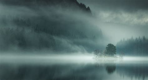 nature, Landscape, Lake, Mist, Mountain, Morning, Forest, Scotland, Trees, Island Wallpapers HD ...