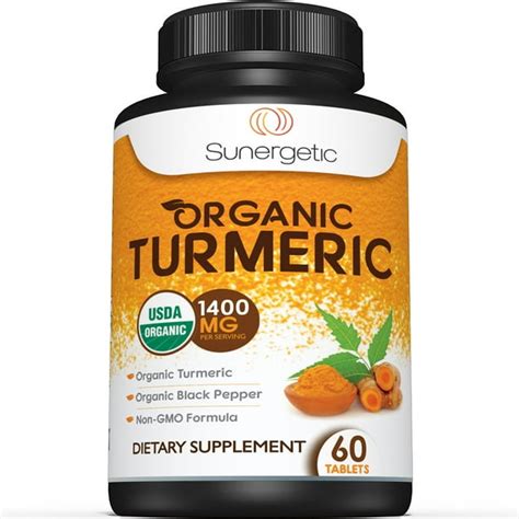 USDA Certified Organic Turmeric Supplement – Includes Organic Turmeric & Organic Black Pepper ...