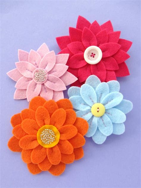 Fabulous Flowers PDF Patterns Easy Felt Flower Sewing Tutorial and ...