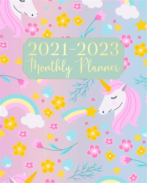 Buy 2021-2023 Monthly Planner: Cute Unicorn 3 Year Monthly Planner Agenda Schedule Organizer 36 ...