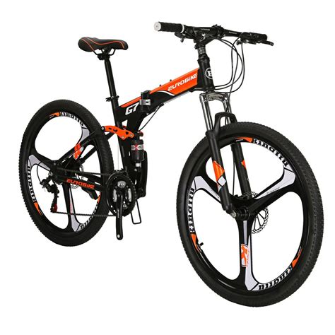 27.5″ Folding Mountain Bike 21 Speed Full Suspension Mens Bikes MTB ...