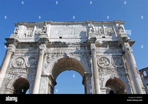 Arch of Emperor Constantine in Rome, near Colosseum Stock Photo - Alamy