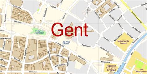 Ghent Belgium Map Vector Exact City Plan detailed Street Map Adobe ...