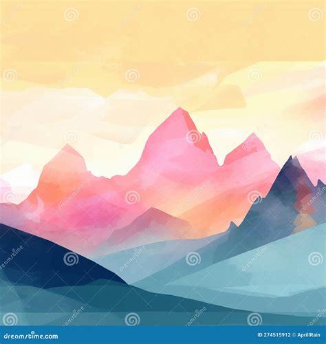 Drawing Mountains Watercolor Stock Illustration - Illustration of five ...