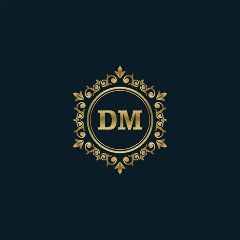 Letter DM logo with Luxury Gold template. Elegance logo vector template ...