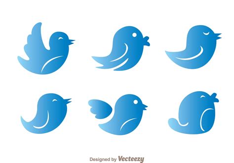 Blue Gradation Twitter Bird Vectors 95531 Vector Art at Vecteezy