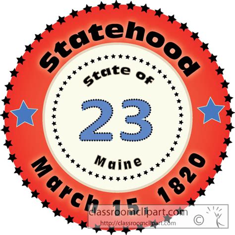 Maine State Clipart - 23_statehood_maine_1820 - Classroom Clipart