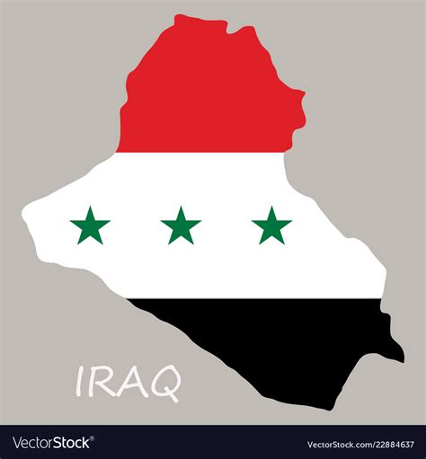 Flag map of iraq Royalty Free Vector Image - VectorStock