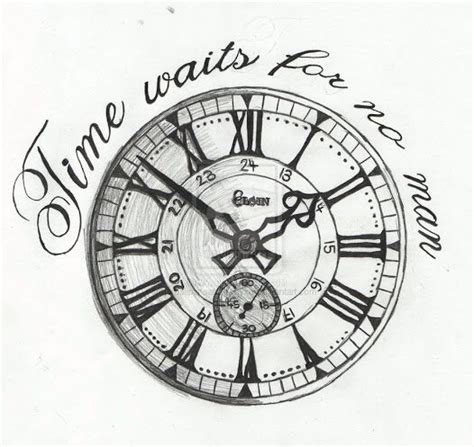 Time waits for no man tattoo drawing | Half sleeve tattoo, New tattoo designs, Tattoo sleeve designs