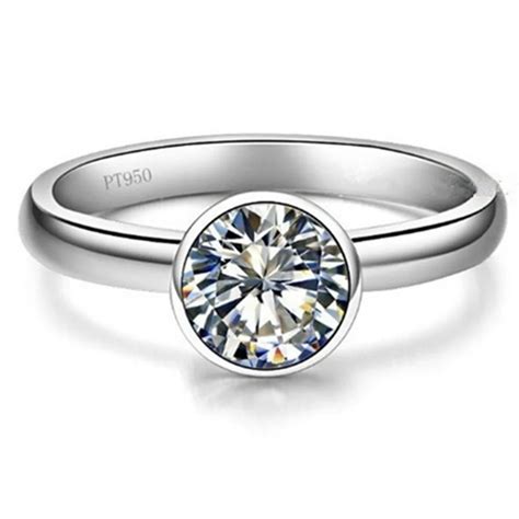 1Ct Affordable Jewelry T Brand Quality Round Synthetic Diamonds Ring ...