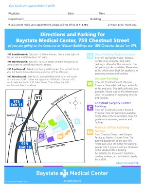 Baystate Medical Center Map - Fill Online, Printable, Fillable, Blank | pdfFiller