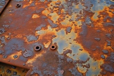 Premium AI Image | Rust on steel plate iron plate surface and rust generative ai