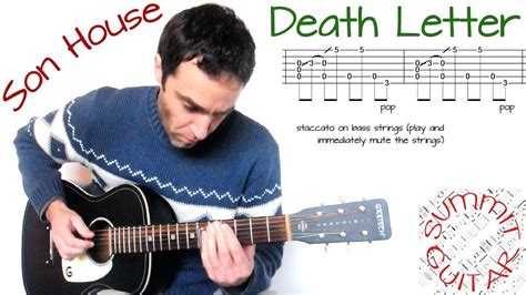 Son House - Death Letter - Slide guitar lesson / cover / tutorial with tablature - YouTube