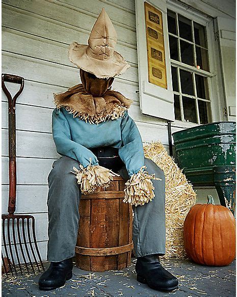 4.5 Ft Sitting Scarecrow Animatronics - Decorations - Spirithalloween.com | Scarecrow, Halloween ...