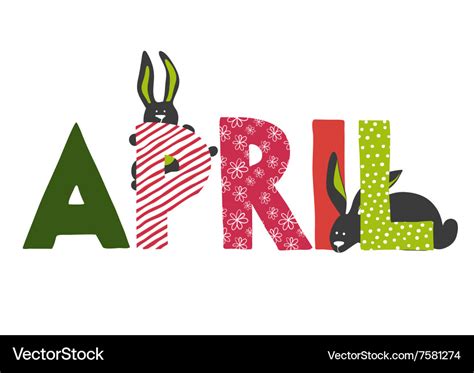 April month name Royalty Free Vector Image - VectorStock