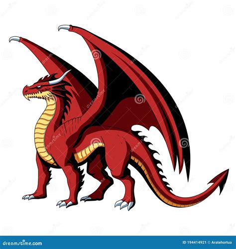 Isolated realistic dragon stock vector. Illustration of beast - 194414921