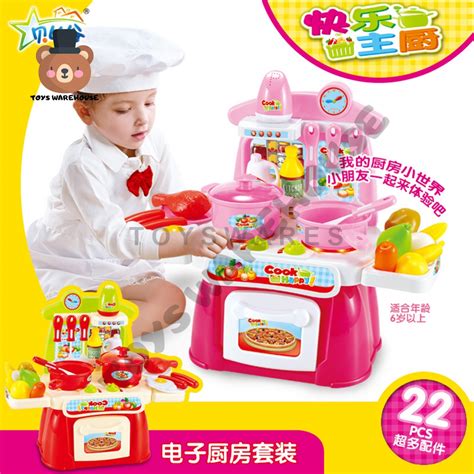 Cook Happy Little Kitchen With LED Light & Sound Play Set 22pcs+