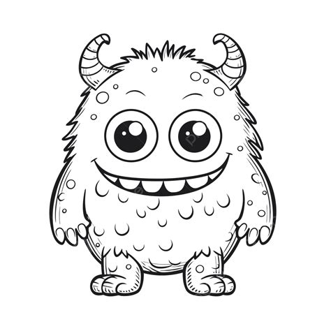 Cute Monster For Coloring Pages Outline Sketch Drawing Vector, Monster Drawing, Wing Drawing ...