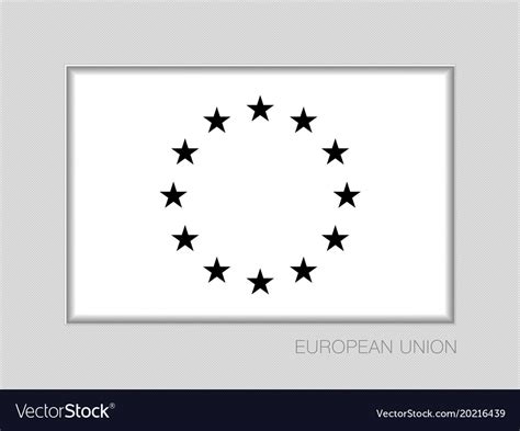 Black and white version european union flag Vector Image