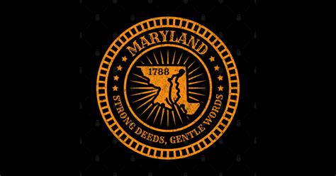 Maryland State Slogan - MD Map Motto - Strong Deeds Gentle Words ...