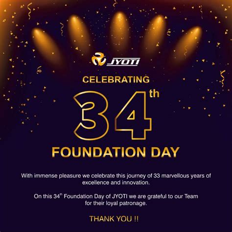 Celebrating 34th Foundation Day - Jyoti CNC Automation Limited