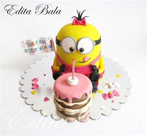 Minion Cake For One Little Girl - CakeCentral.com