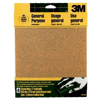 3M Sand Paper Sheet 09003, 9 in x 11 in, Aluminum Oxide, 60, Coarse | RSHughes.com