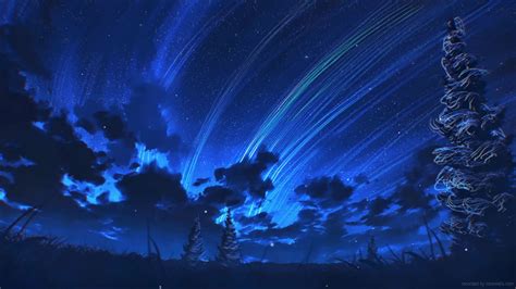 Anime Starry Night Sky Wallpaper