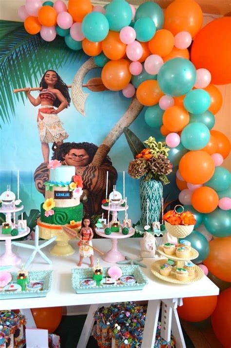 Moana Sweet Table from a Chic Moana Birthday Party on Kara's Party ...