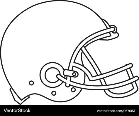 American football helmet line drawing Royalty Free Vector